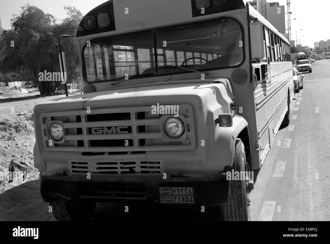 Vintage american bus, Doha, Qatar Banque D'Images