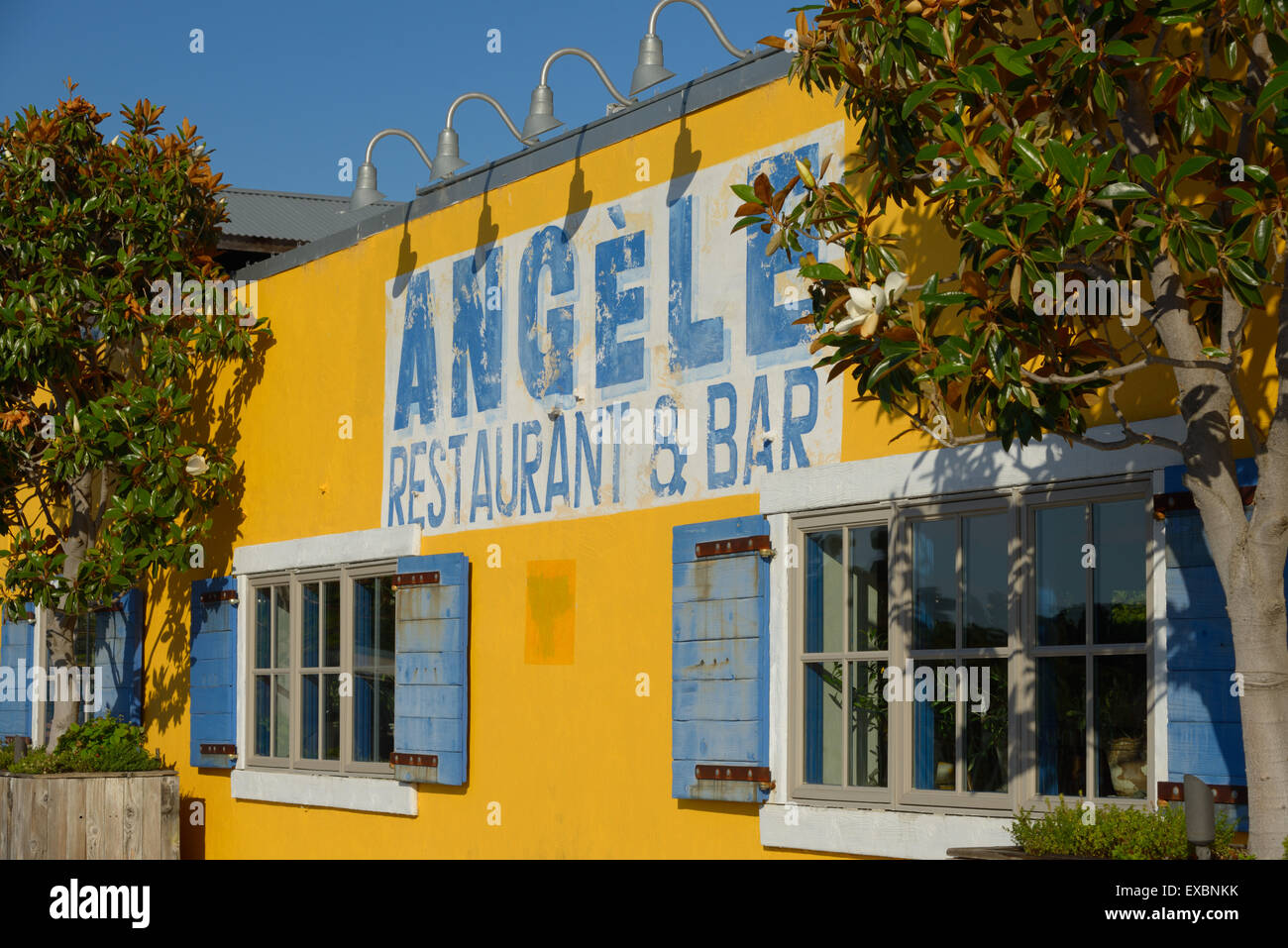 Restaurant et bar Angèle au bord de la rivière, Napa CA Banque D'Images