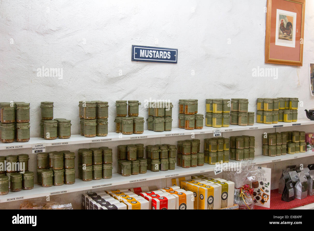 Maison traditionnelle en confitures, moutardes, miel et confitures en vente à un magasin du village de Berrima, New South Wales australie Banque D'Images