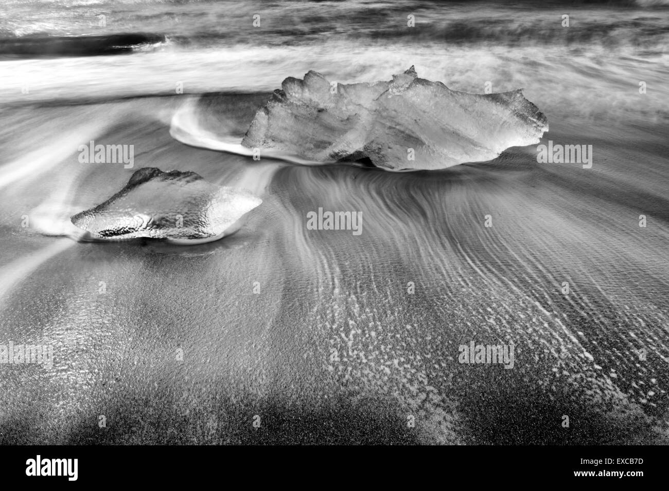 Sentiments, émotions Concept de glace sur la plage à jokulsarlon Banque D'Images