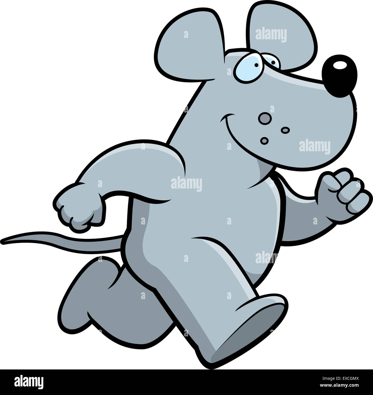 Une bonne course de rat dessin animé et souriant. Illustration de Vecteur