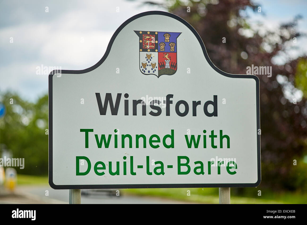 Winford photo bienvenue jumelées signer London est une ville et une paroisse civile dans le West et Ch Banque D'Images