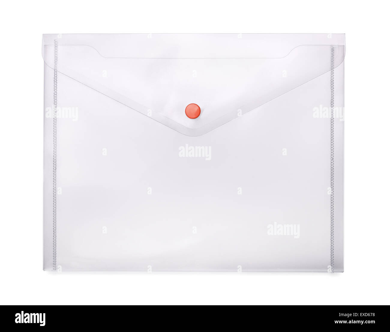 L'enveloppe en plastique transparent isolated on white Banque D'Images