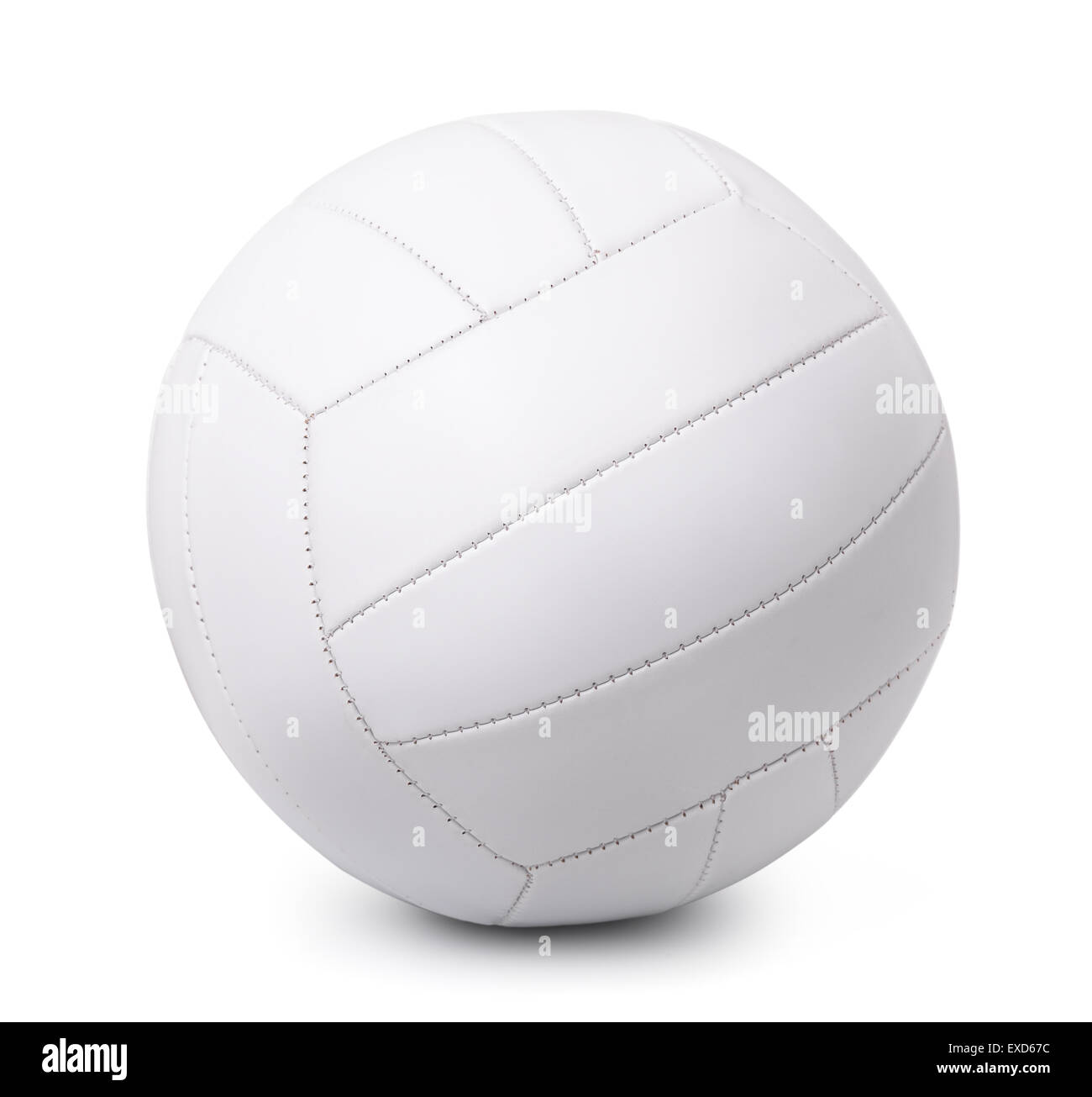 Volley-ball en cuir blanc isolated on white Banque D'Images