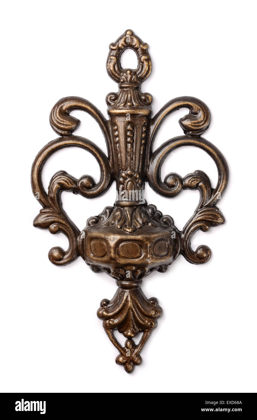 Décoration couleur bronze antique isolated on white Banque D'Images