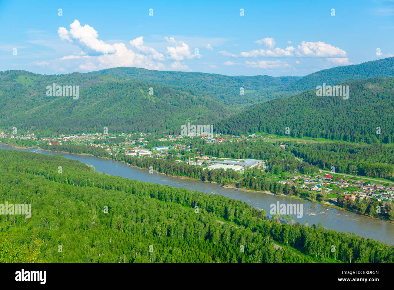 La vallée de la rivière Katun, l'Altaï, Fédération de Russie Banque D'Images