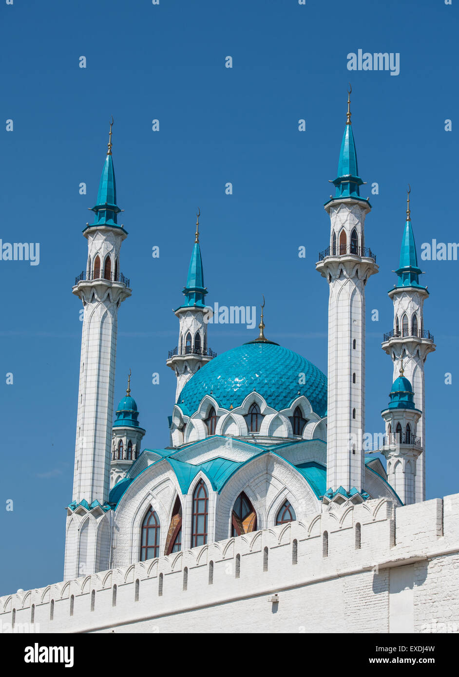 La mosquée Kul-Sharif et Kremlin de Kazan, Tatarstan, Russie Banque D'Images