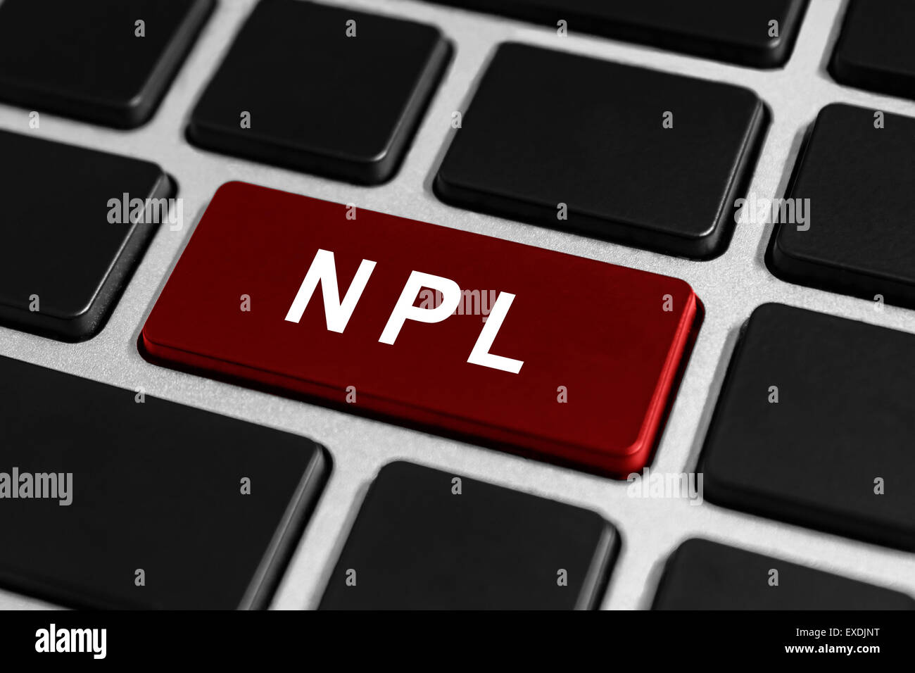 Prêts improductifs ou NPL bouton rouge sur le clavier, concept d'entreprise Banque D'Images