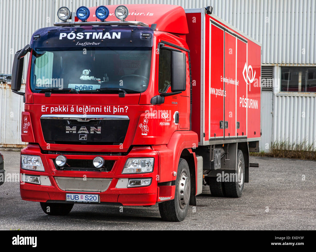 Camion postal en Islande Banque D'Images