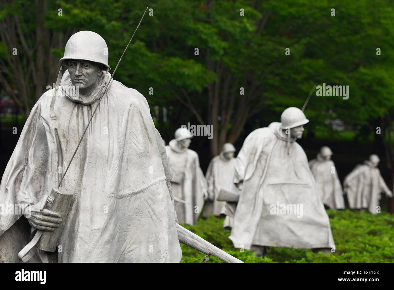 Korean War Veterans Memorial Statues Washington DC Banque D'Images