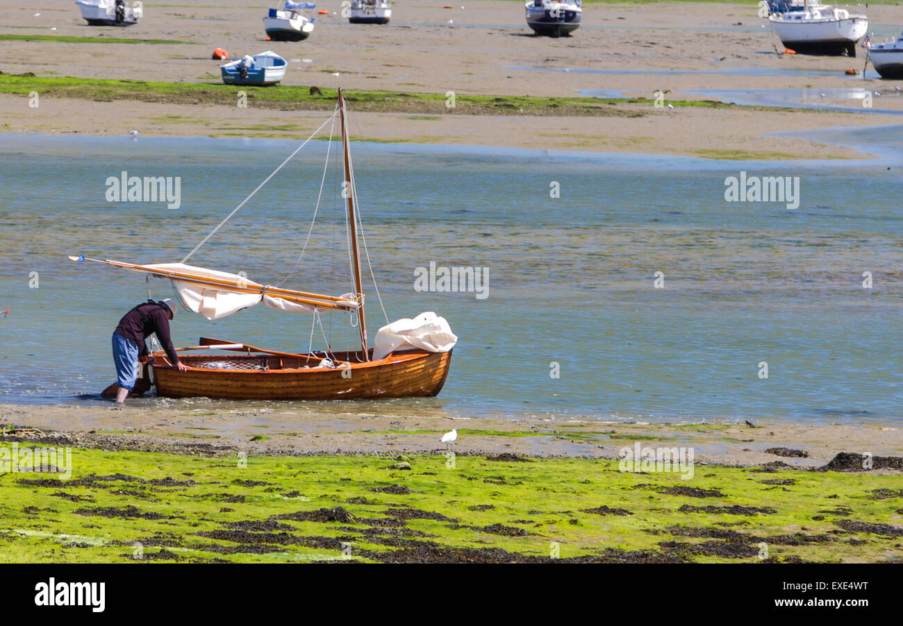 Emsworth Village et Port, sur une belle journée, la marée était de 10 Juillet 2015 Banque D'Images