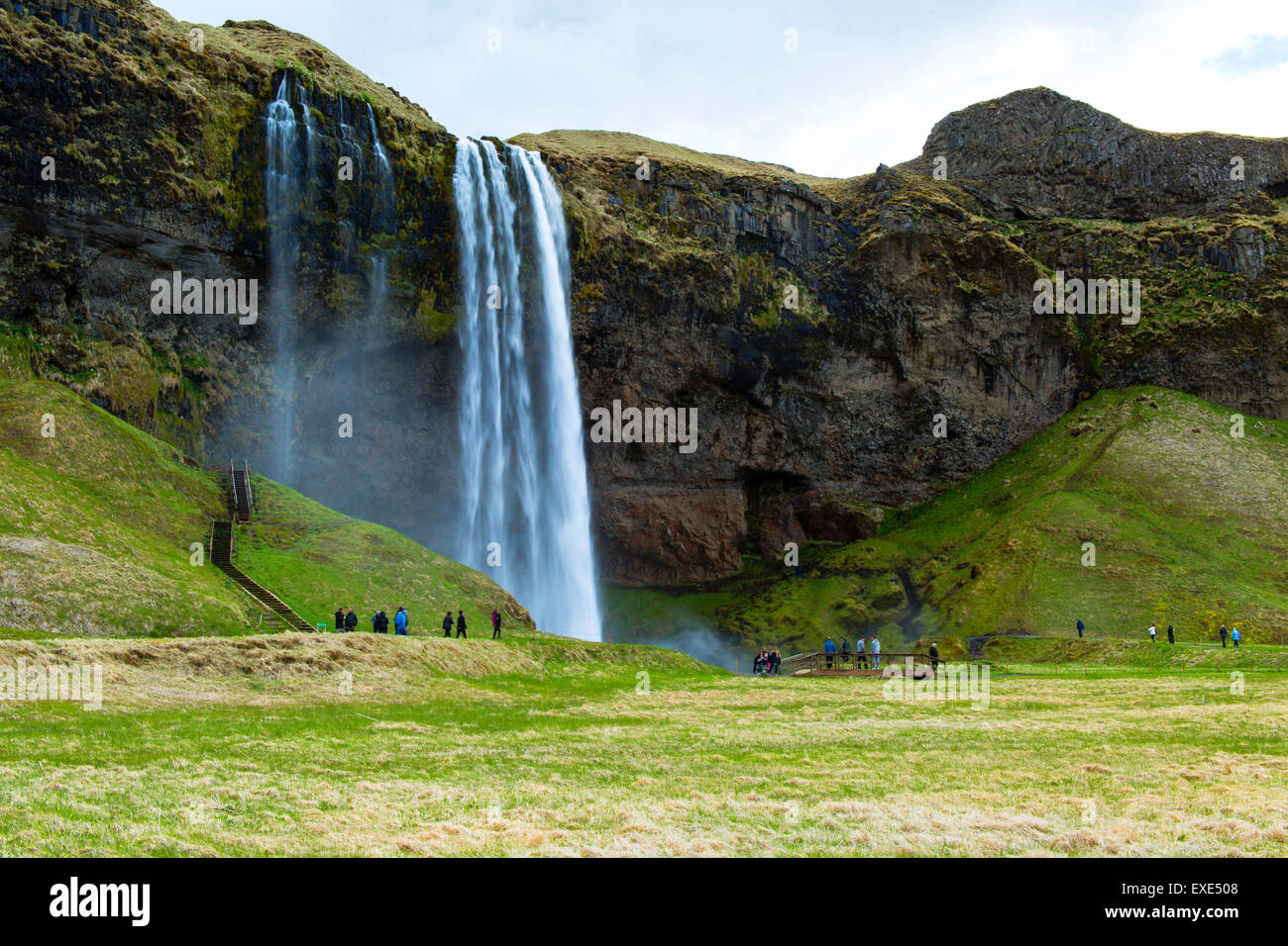Cascade de Seljalandsfoss Islande Banque D'Images