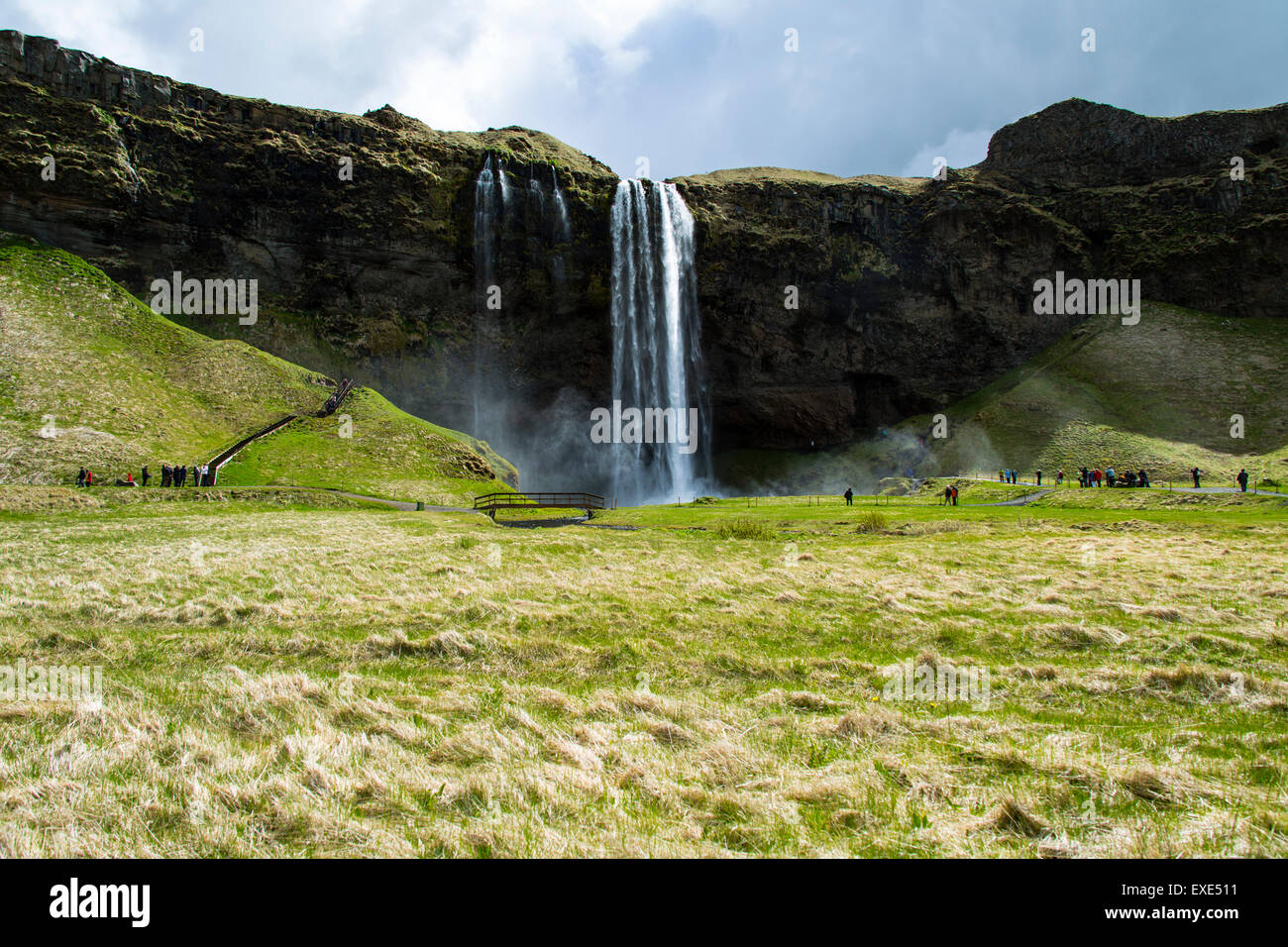 Cascade de Seljalandsfoss Islande Banque D'Images