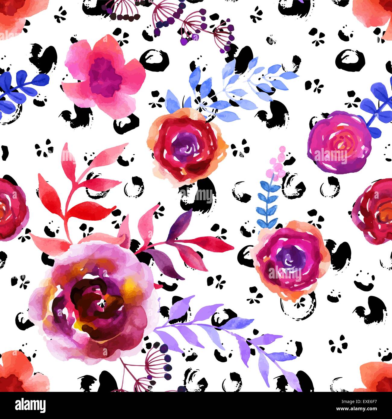 Peint à la main modèle homogène. Illustration de Vecteur