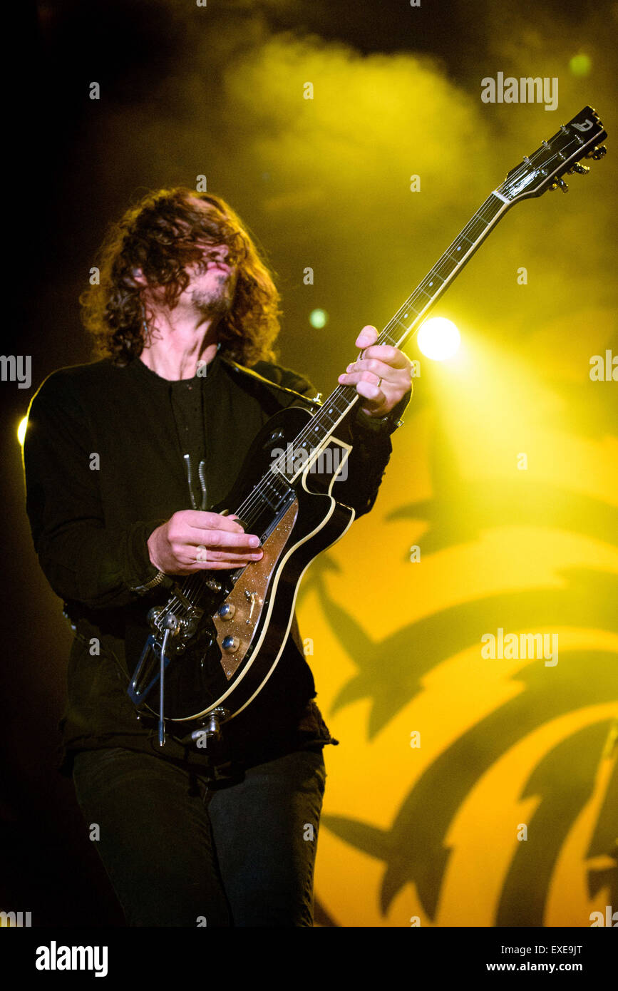 Kitchener, Ontario, Canada. 11 juillet, 2015. Groupe de rock américain Soundgarden effectuée à Big Music Fest à Kithener, de l'Ontario, les membres de la bande : CHRIS CORNELL, KIM THAYIL, BEN SHEPHERD, Matt Cameron © Igor Vidyashev/ZUMA/Alamy Fil Live News Banque D'Images