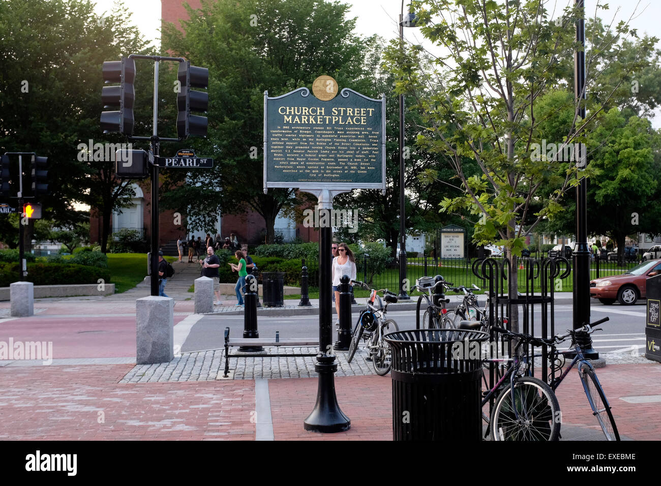 Church Street Marketplace - Burlington, Vermont Banque D'Images