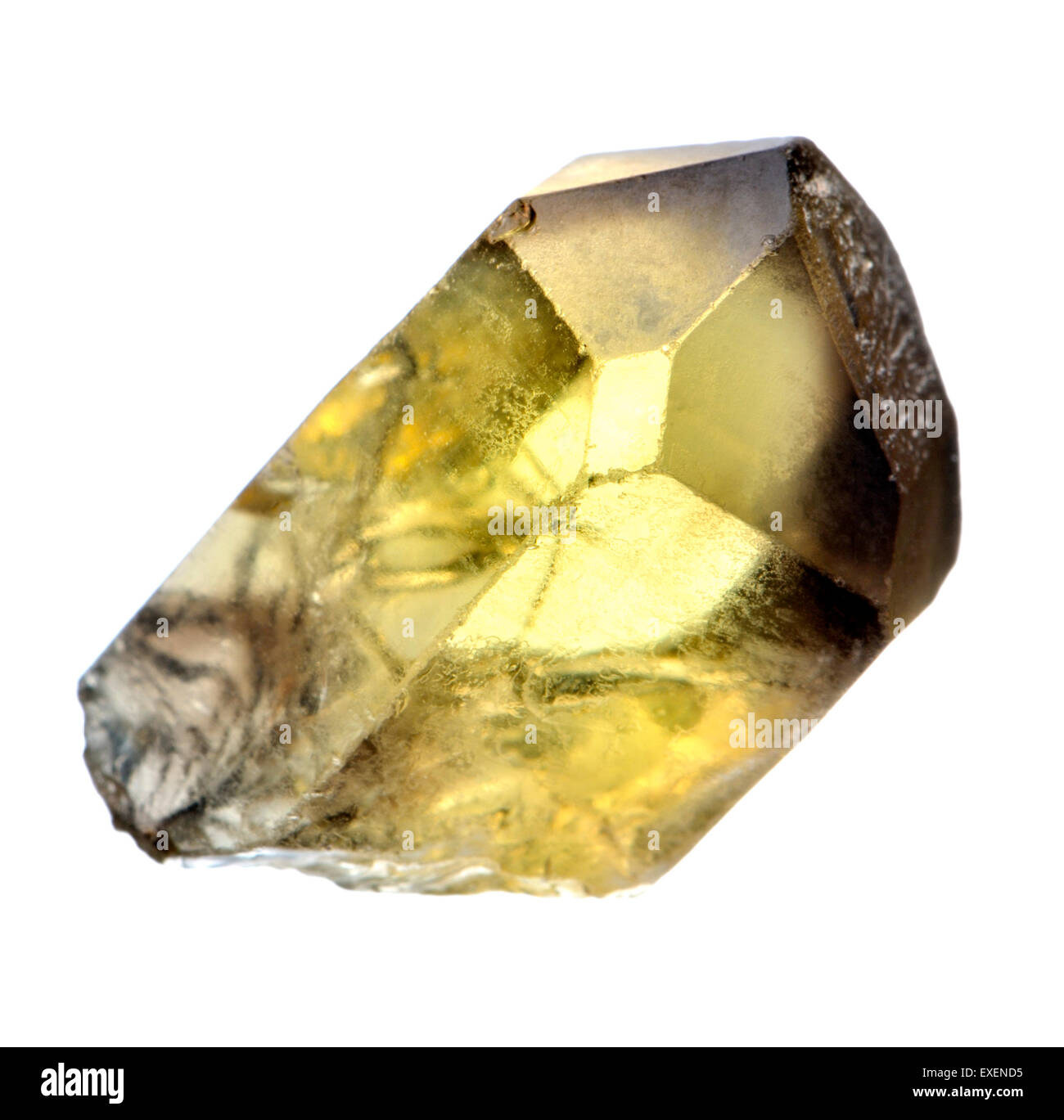 Point Citrine (quartz cristal hexagonal de jaune) Banque D'Images