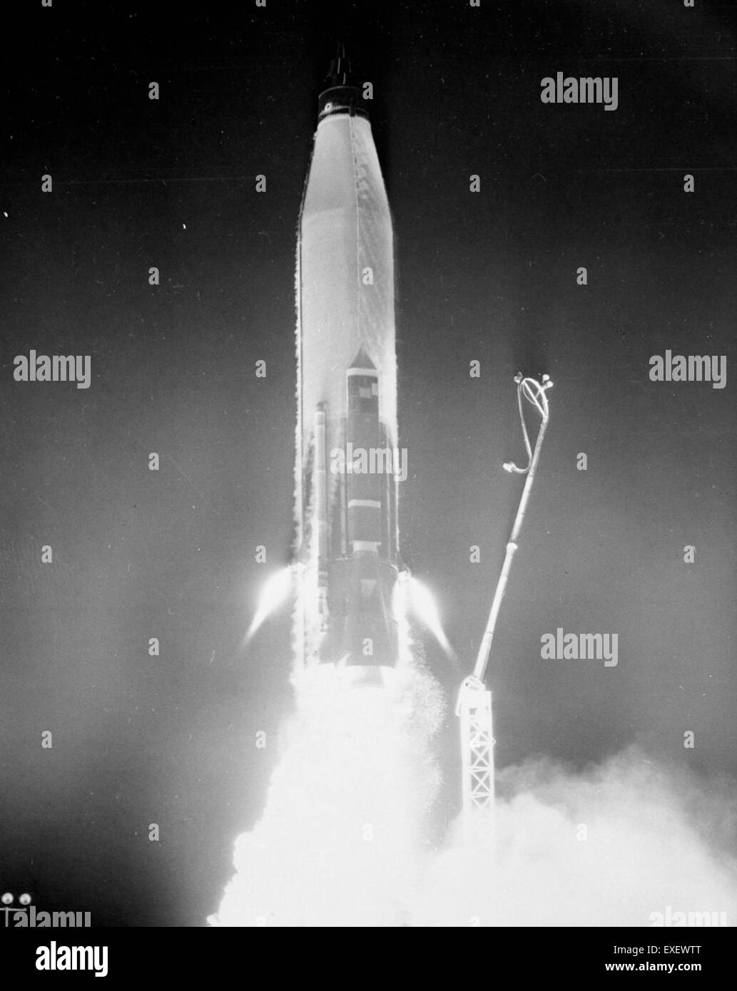 Détails Atlas 10B : lancement ; SCORE Date : 12/18/1958 Banque D'Images