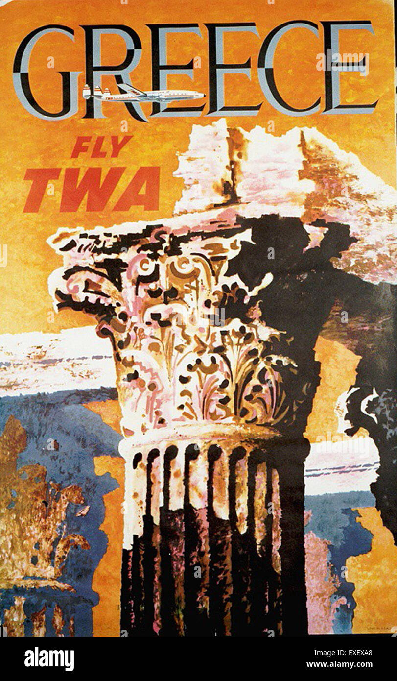 Grèce TWA Poster Banque D'Images
