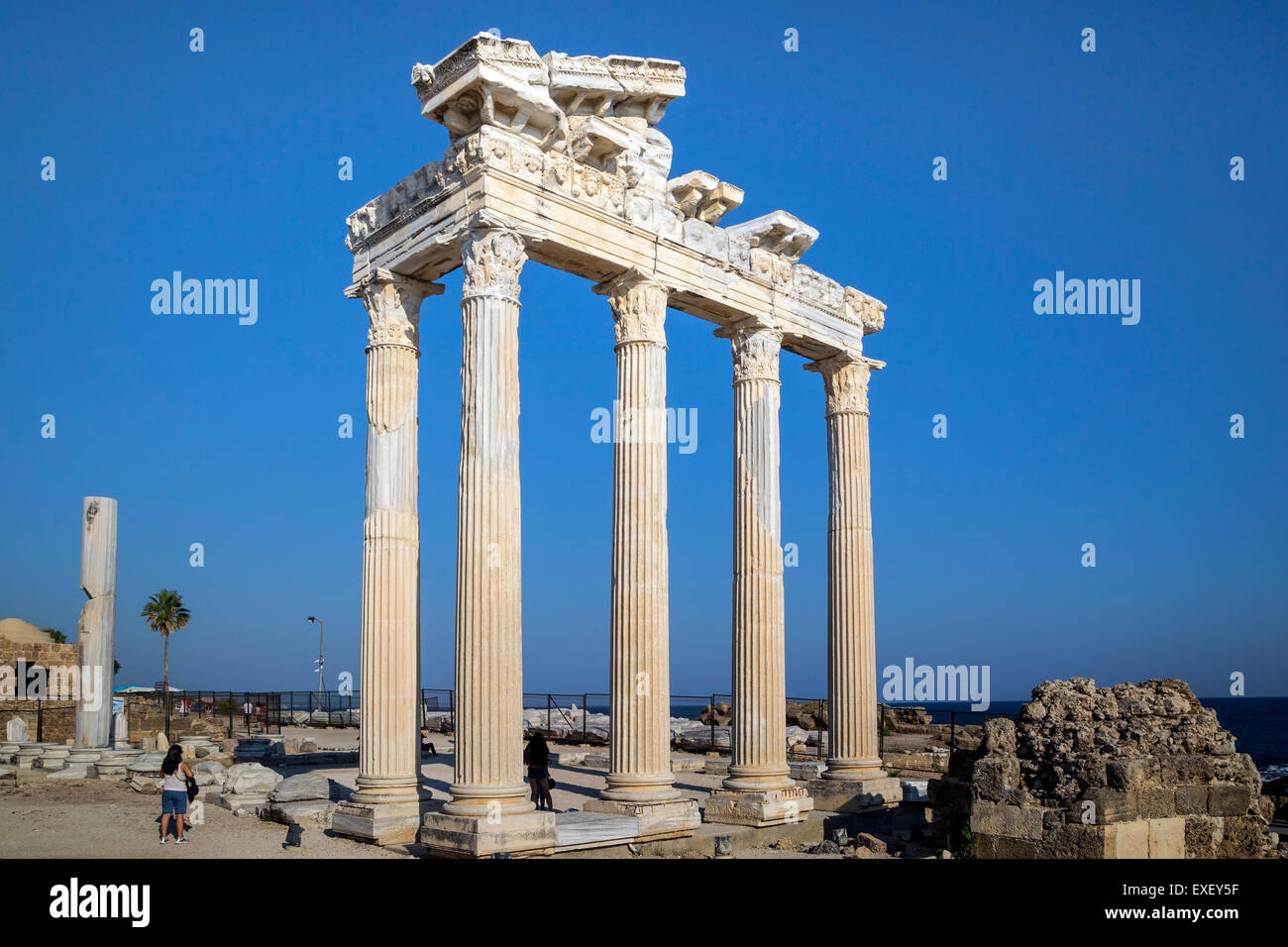 Temple de l'Appollo, Side, Antalya, Pamphylie, Turquie Banque D'Images
