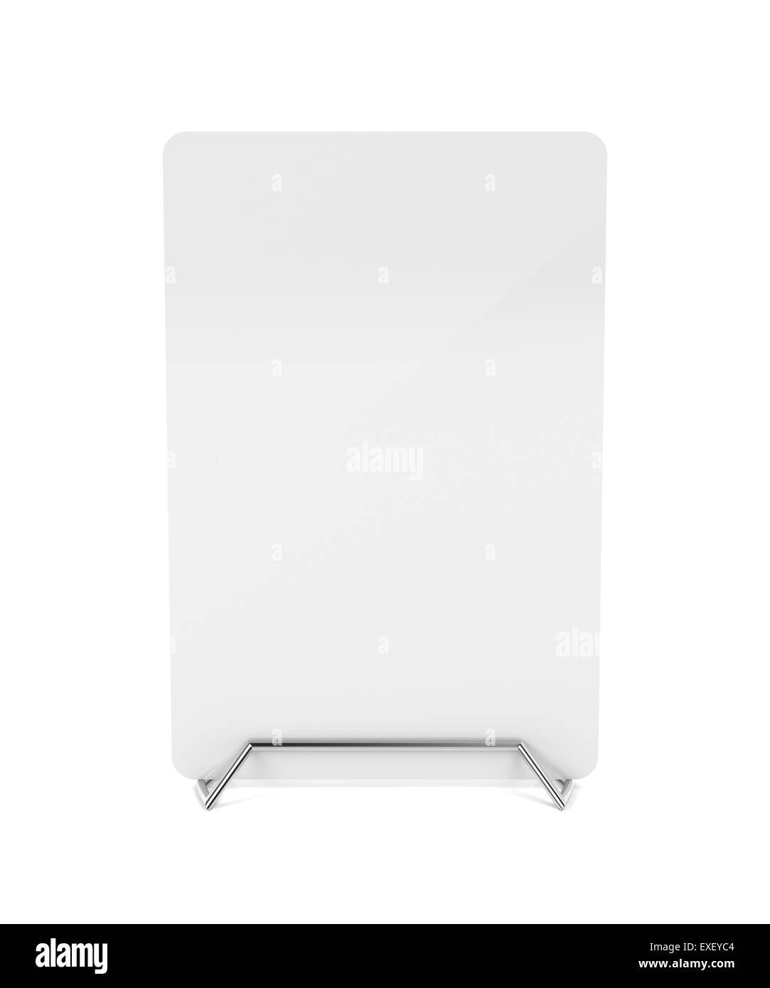 Porte-menu en métal avec du papier blanc Banque D'Images