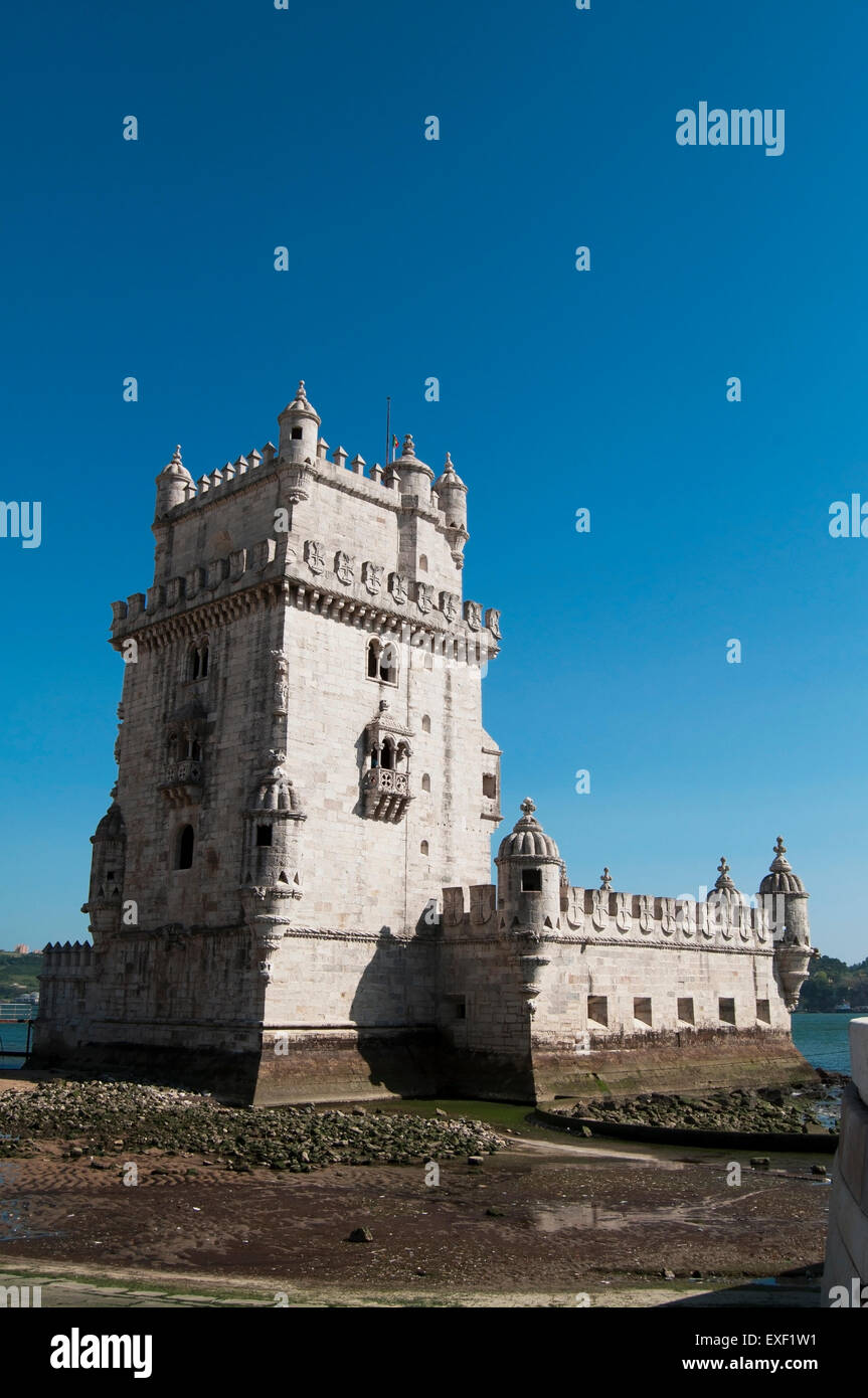 La ville de Lisbonne Portugal Belem Tower landmark architecture Banque D'Images