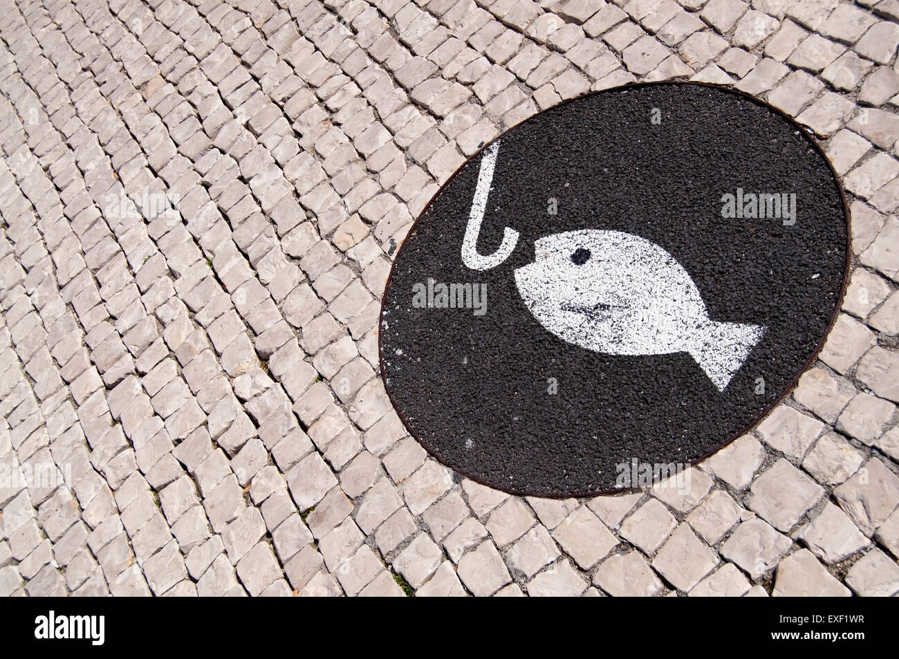 La ville de Lisbonne Portugal symbole peinture pêche Banque D'Images