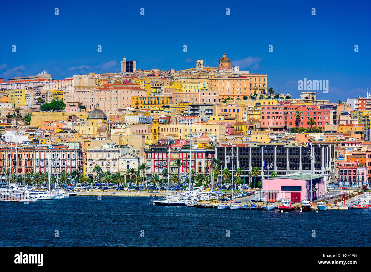 Cagliari, Sardaigne, Italie ville côtière sur la mer Méditerranée. Banque D'Images