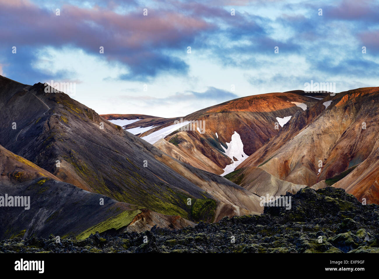 Landmannalaugar, hautes terres d'Islande Banque D'Images