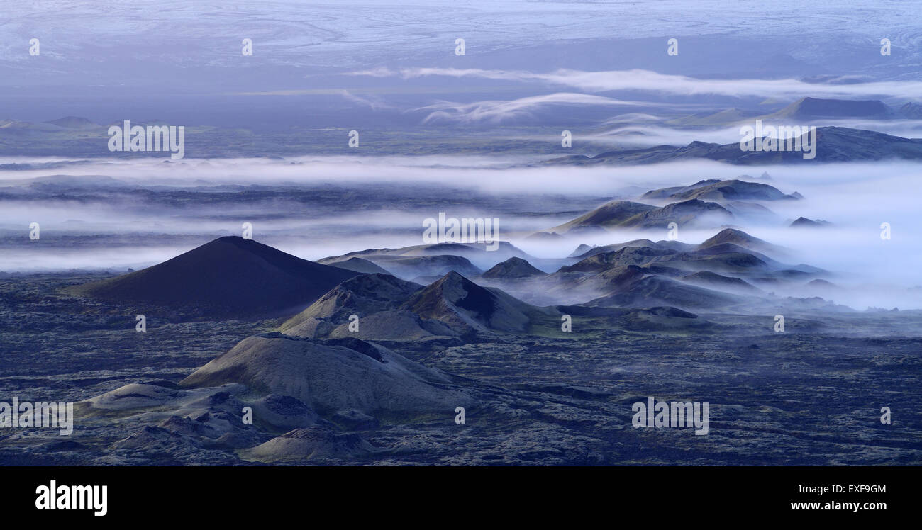 Lakagigar cratères volcaniques, le parc national de Skaftafell, l'Islande Banque D'Images Lakagigar cratères volcaniques, le parc national de Skaftafell, l'Islande Banque D'Images