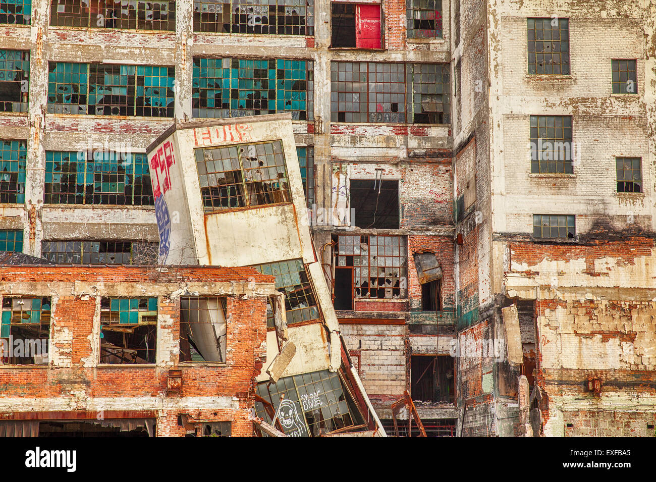 La dégradation du milieu urbain à l'usine de Detroit Banque D'Images
