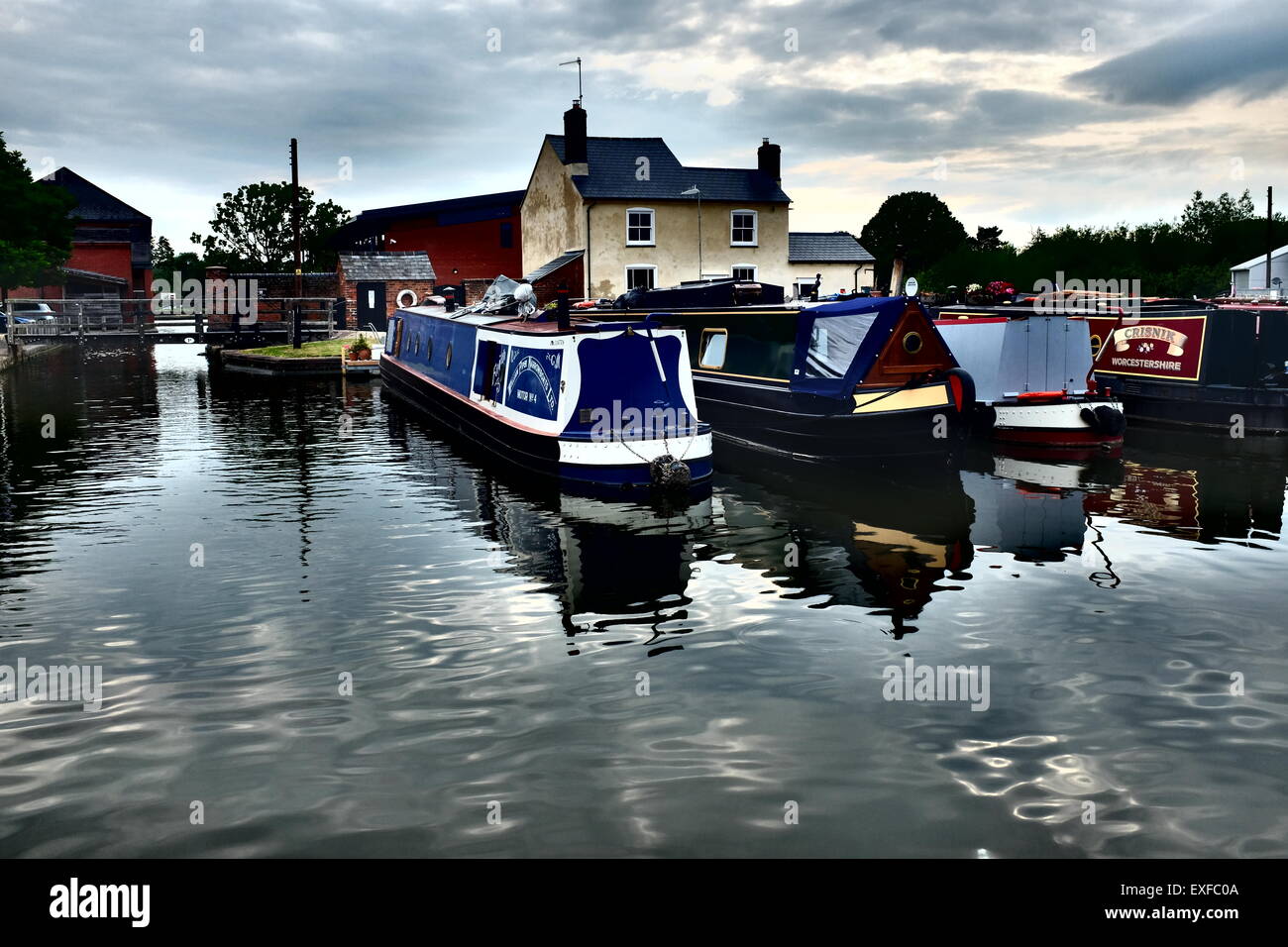 Bateaux étroits sur Diglis Basin Worcester, worcestershire Banque D'Images