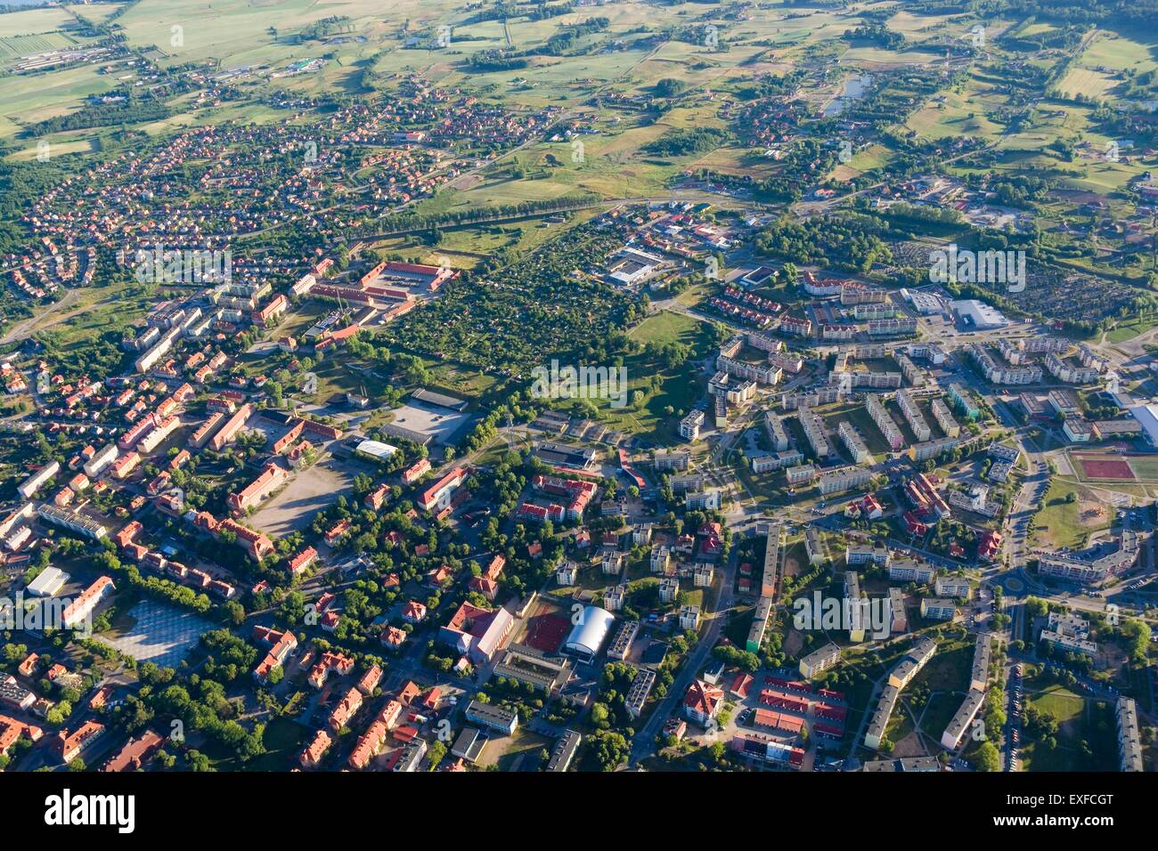 Vue aérienne de la ville - Gizycko, Pologne Banque D'Images