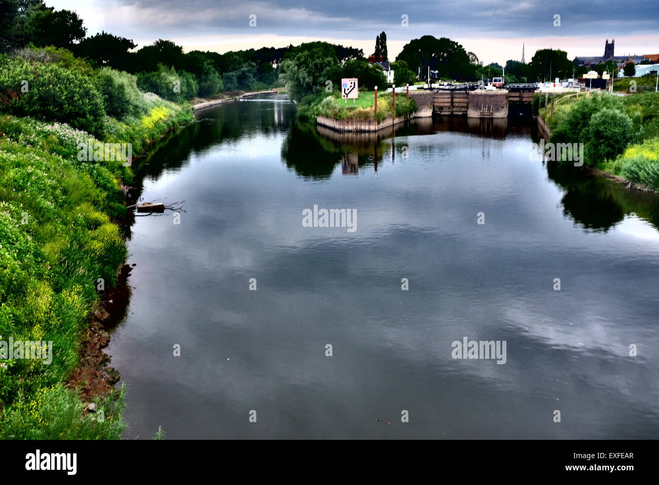 Bateaux étroits sur Diglis Basin Worcester, worcestershire Banque D'Images