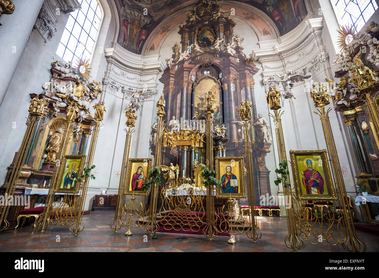 Intérieur de l'église Saint Clément, rue Karlova, Prague, République Tchèque, Europe Banque D'Images