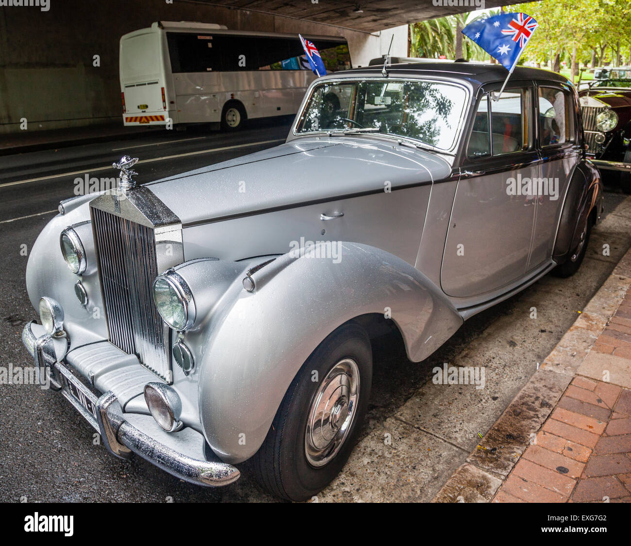 L'Australie, New South Wales, Sydney, Rolls-Royce Phantom Classic motor car, exposées dans la rue Macquarie au cours de CARnivale Banque D'Images