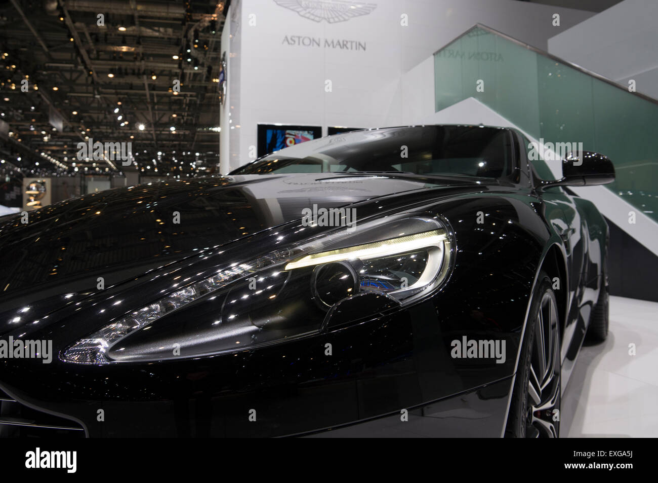 Aston Martin Vantage N430 noir de carbone à Genève motorshow 2014 Banque D'Images