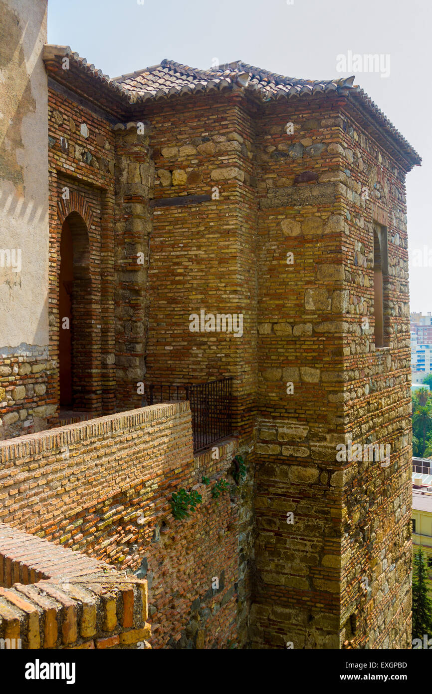 L'Alcazaba de Malaga siècle X dans la période arabe à Malaga, Espagne Banque D'Images