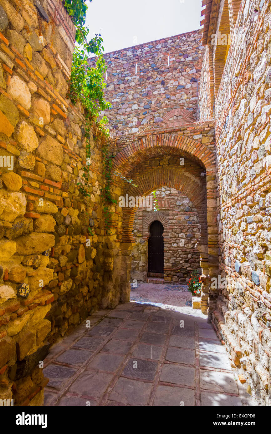 L'Alcazaba de Malaga siècle X dans la période arabe à Malaga, Espagne Banque D'Images