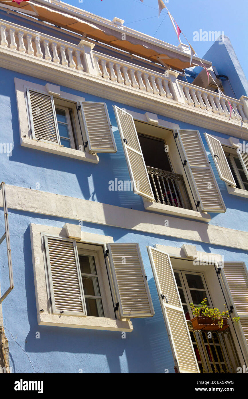 Maisons typiques dans le domaine de la roche de Gibraltar, Espagne Banque D'Images