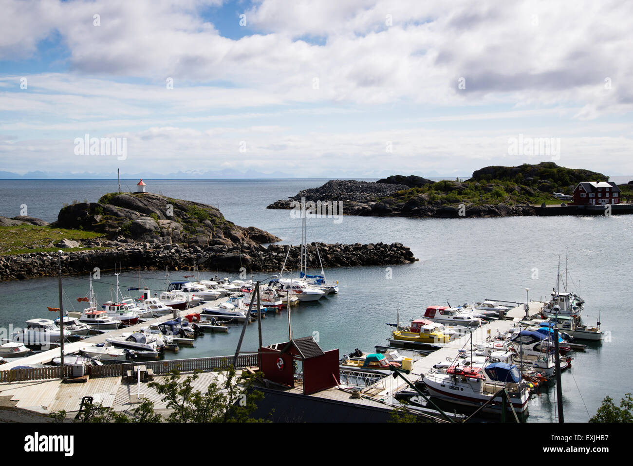Port de la ville sur les îles Lofoten en Norvège Banque D'Images