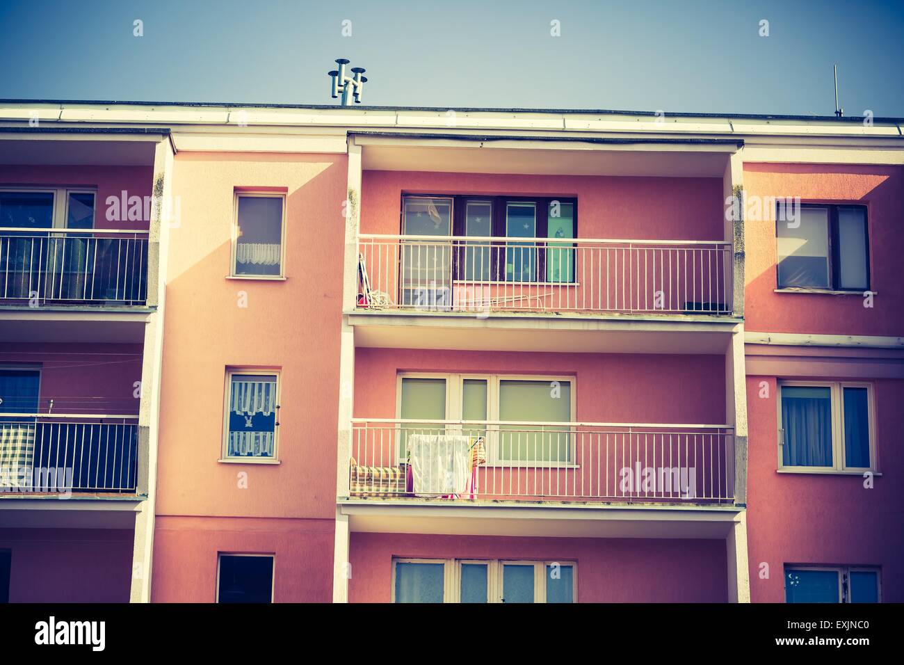 Vintage photo de bloc d'appartements l'abstraction. Close up de bâtiment moder Banque D'Images