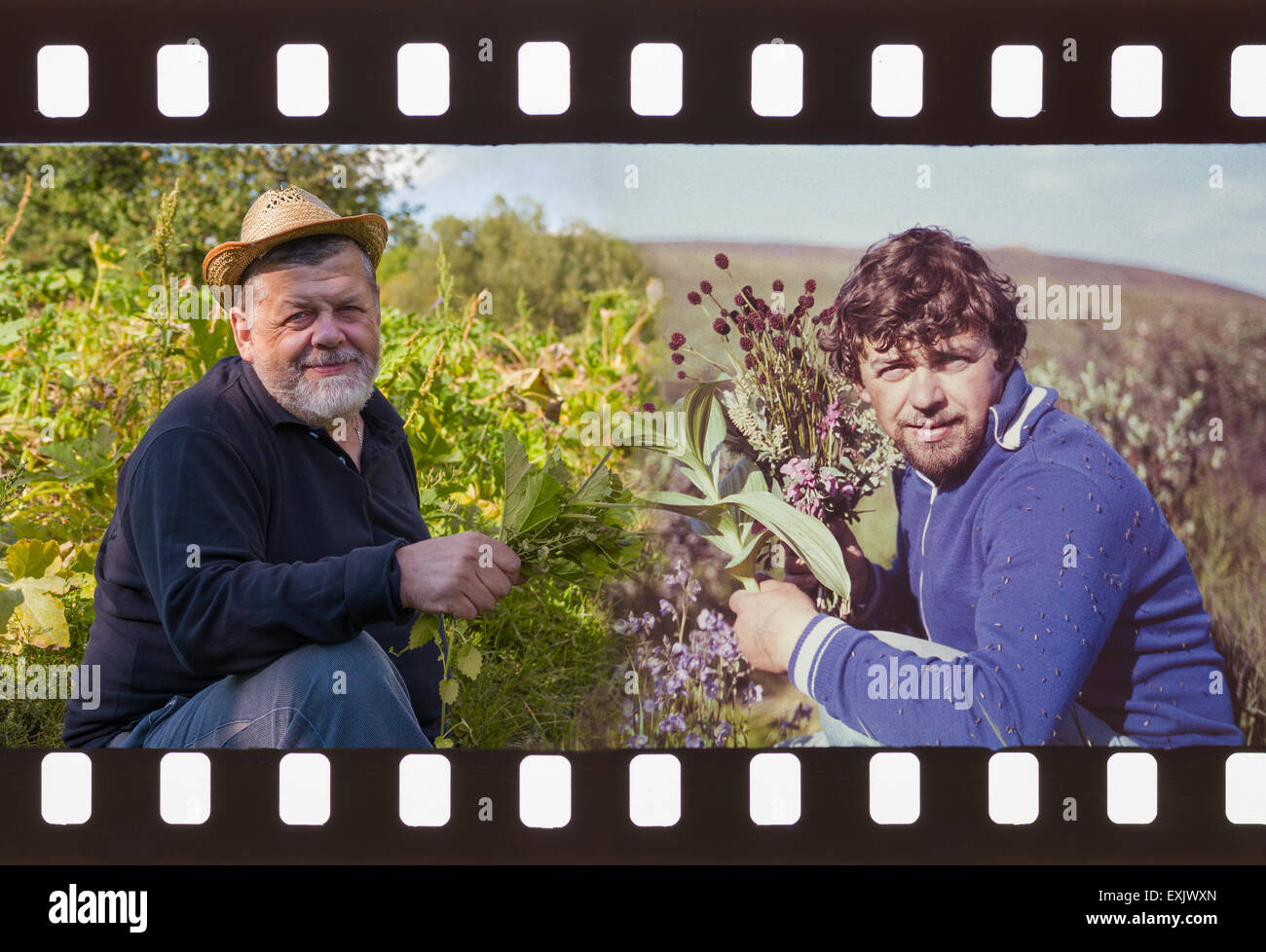 Double portrait de couple 30 et 60 ans Banque D'Images