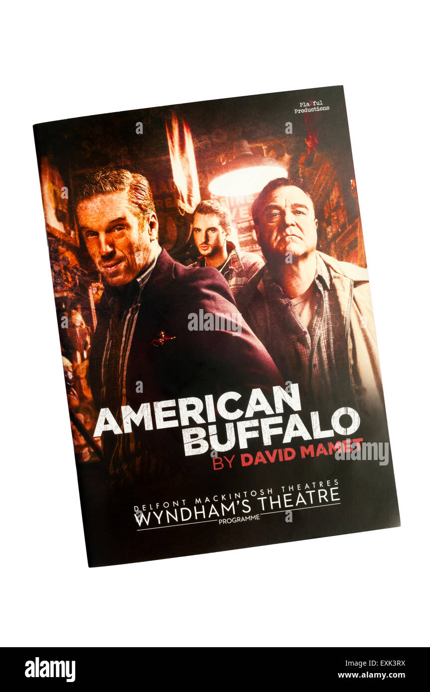 Programme pour 2015 la production d'American Buffalo de David Mamet au Wyndham's Theatre. Banque D'Images