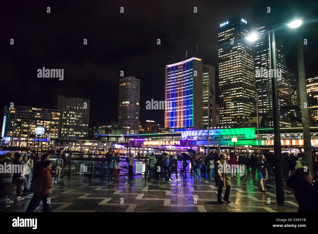 Vivid Festival, Installation lumineuse, Circular Quay, Sydney, Australie Banque D'Images