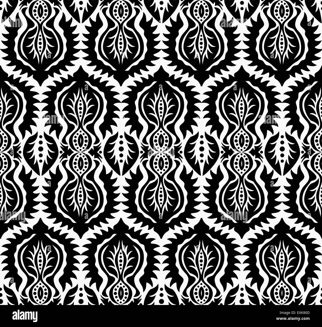 Motif floral noir et blanc Illustration de Vecteur