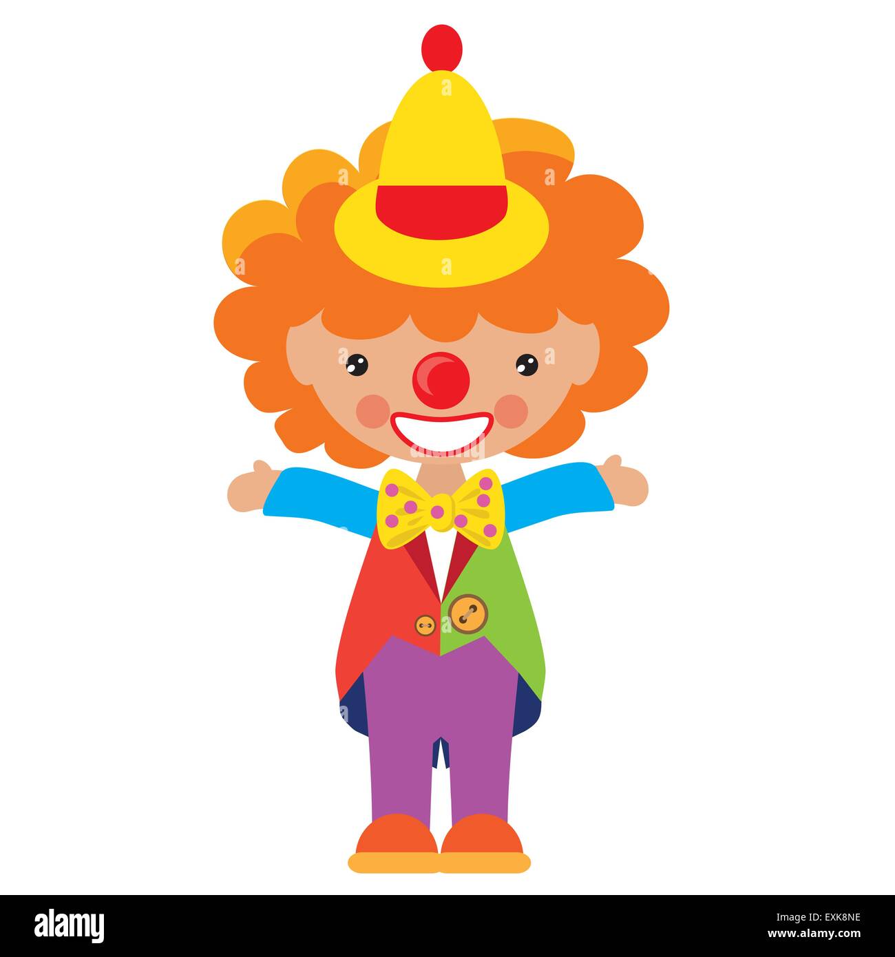 Clown de cirque,mignon,funny,caricature,illustration,isolé,vector Illustration de Vecteur
