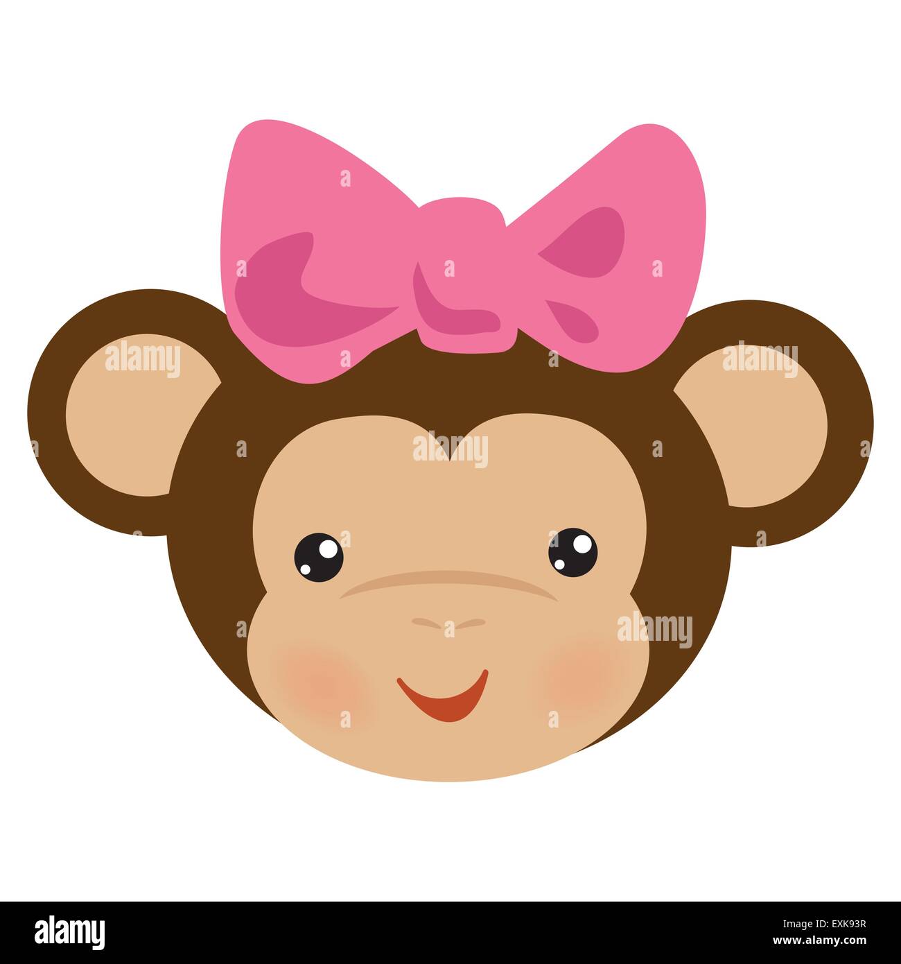 Monkey,mignon,funny,caricature,illustration,,isolé,animal,vecteur animal jungle Illustration de Vecteur