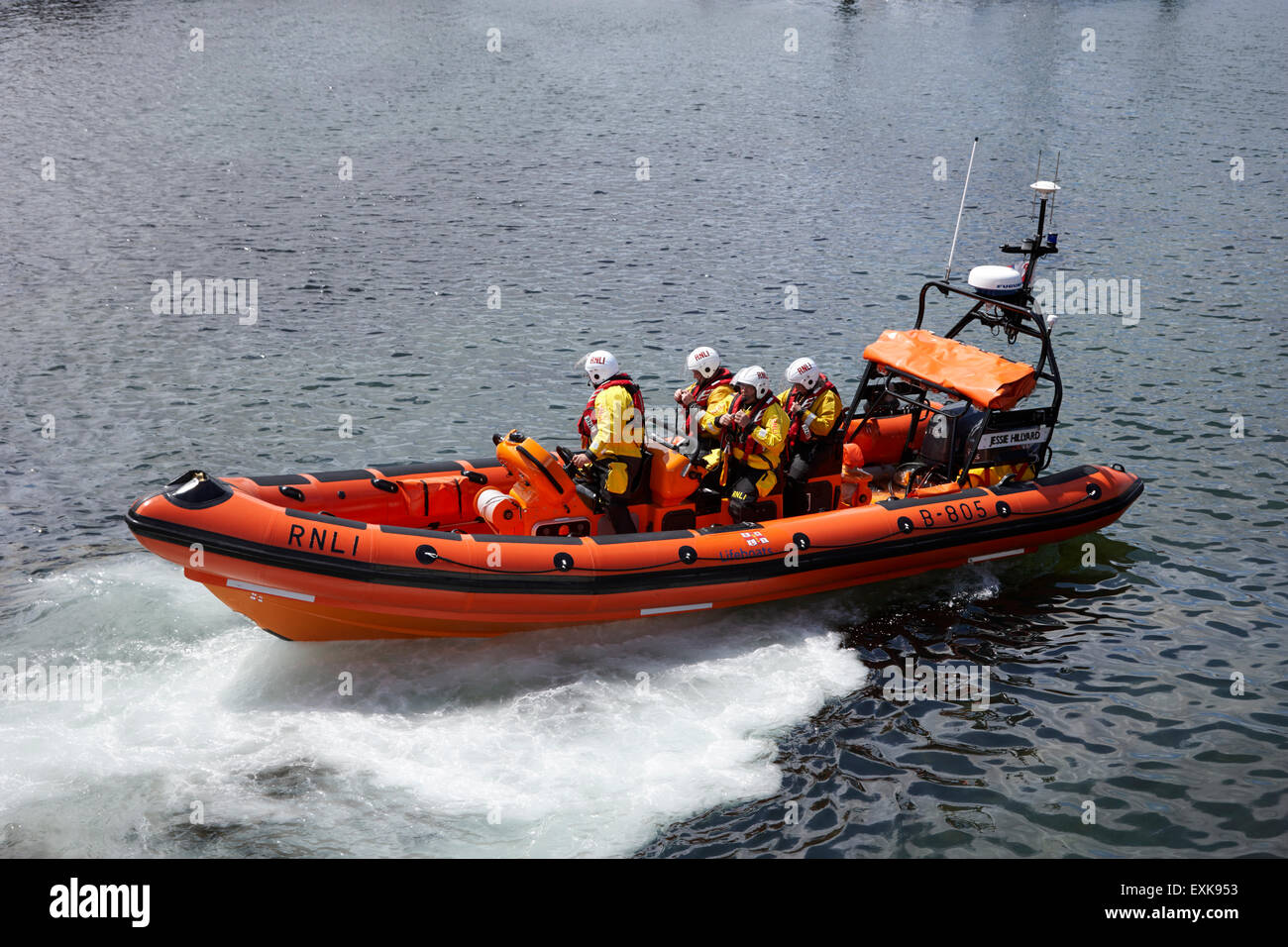 RNLI lifeboat inshore Jessie Hillyard Lancement du comté de Down Bangor Northern Ireland UK Banque D'Images