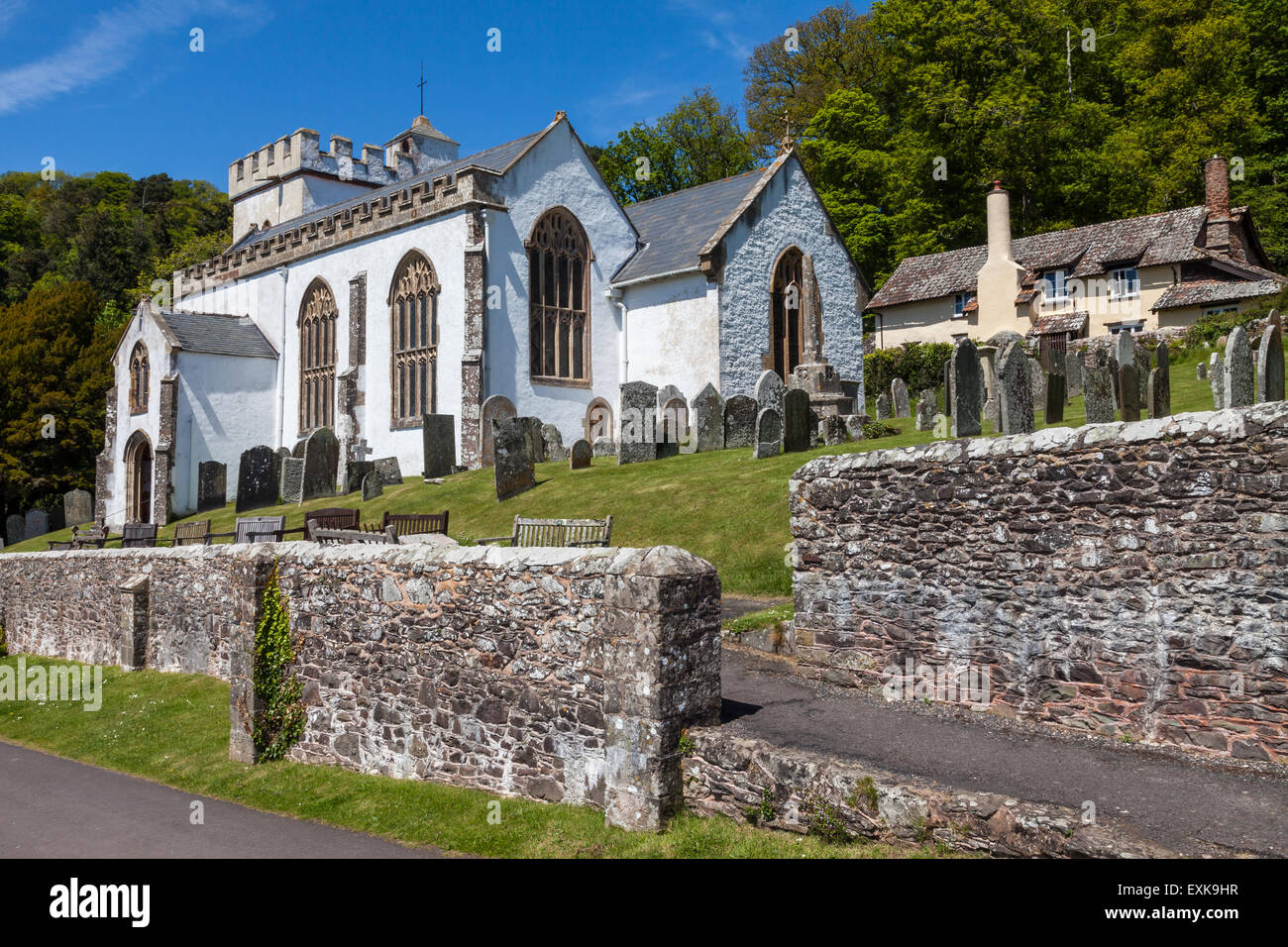 L'église All Saints à Selworthy, Somerset, Angleterre Banque D'Images